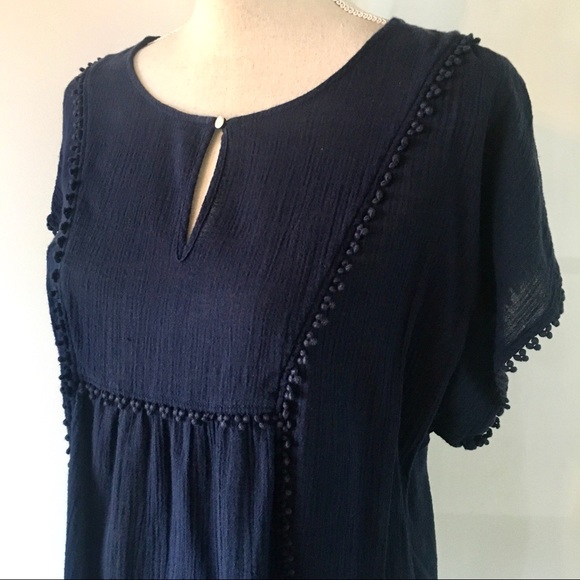 J. Crew Navy Tunic Top - Picture 1 of 9